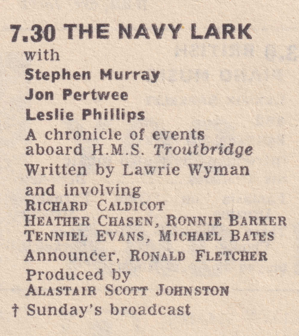 Navy Lark Radio Times 1967